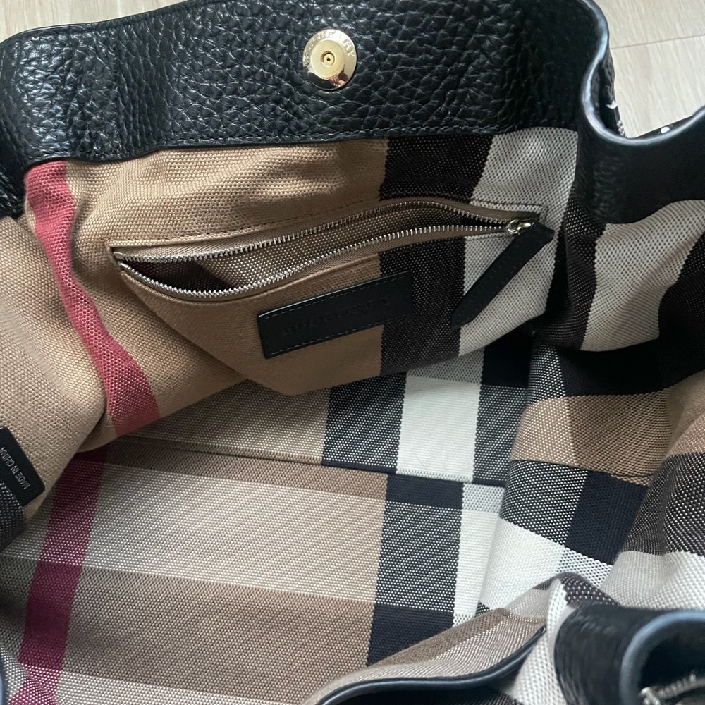 Black Leather Burrbery Tote Bag - Picture 8 of 9